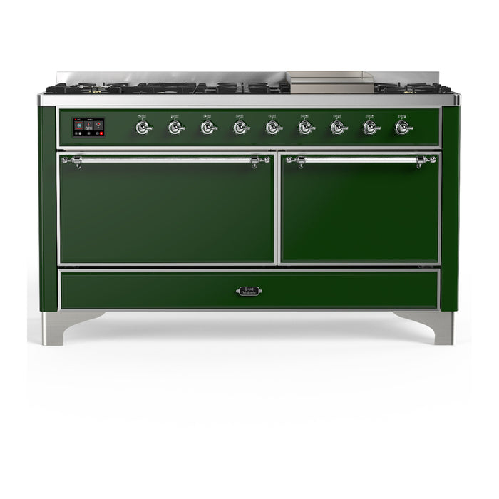 ILVE UM60F Majestic III 60 inch Dual Fuel Range with 9 Burners, Griddle (UM60FQNR3)