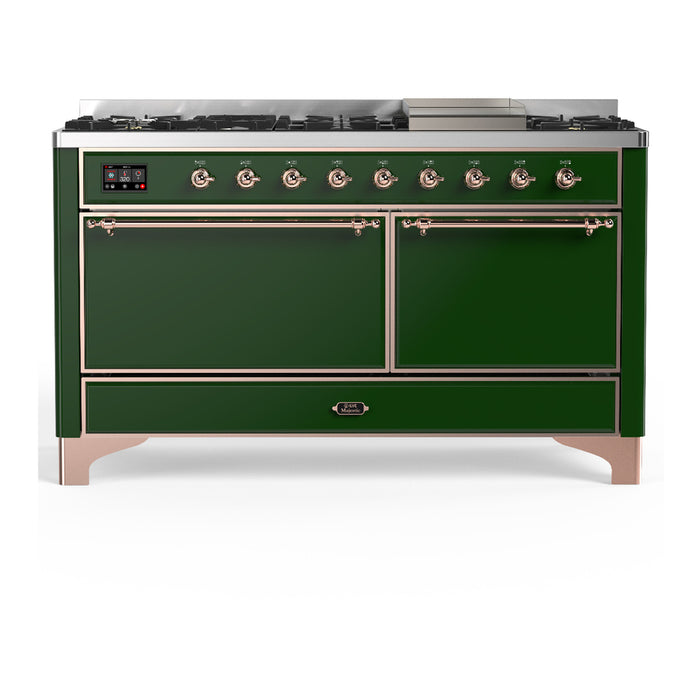 ILVE UM60F Majestic III 60 inch Dual Fuel Range with 9 Burners, Griddle (UM60FQNR3)
