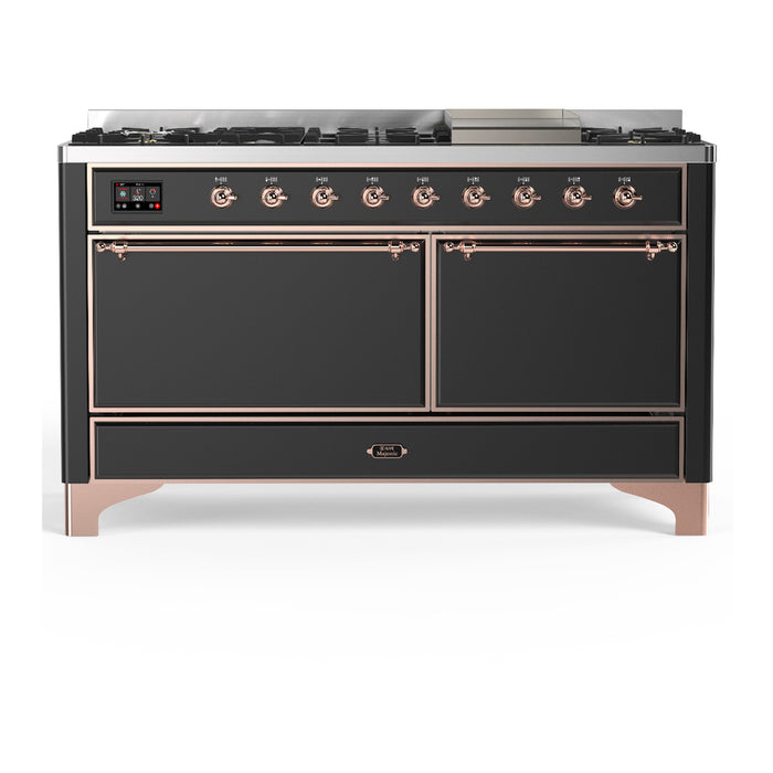 ILVE UM60F Majestic III 60 inch Dual Fuel Range with 9 Burners, Griddle (UM60FQNR3)