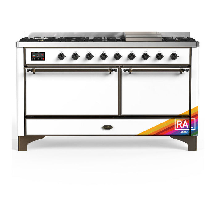 ILVE UM60F Majestic III 60 inch Dual Fuel Range with 9 Burners, Griddle (UM60FQNR3)