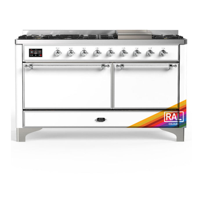 ILVE UM60F Majestic III 60 inch Dual Fuel Range with 9 Burners, Griddle (UM60FQNR3)