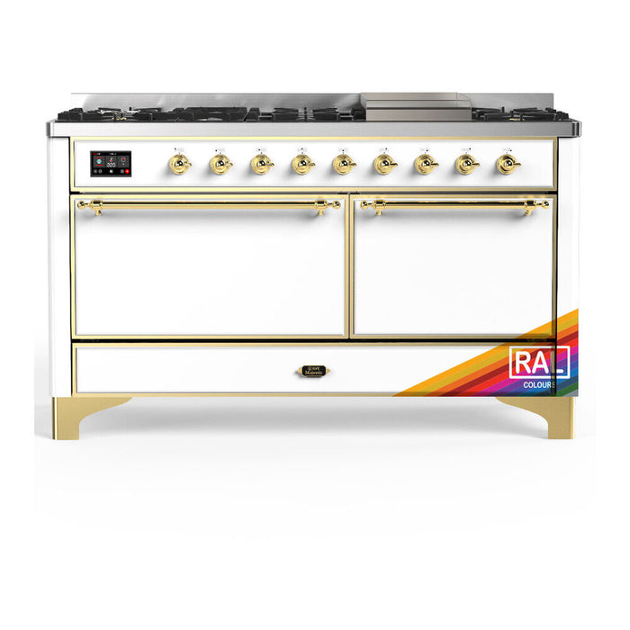 ILVE UM60F Majestic III 60 inch Dual Fuel Range with 9 Burners, Griddle (UM60FQNR3)