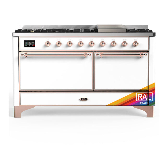 ILVE UM60F Majestic III 60 inch Dual Fuel Range with 9 Burners, Griddle (UM60FQNR3)