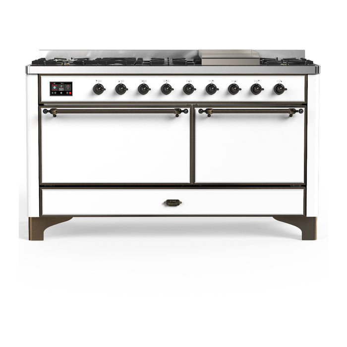 ILVE UM60F Majestic III 60 inch Dual Fuel Range with 9 Burners, Griddle (UM60FQNR3)