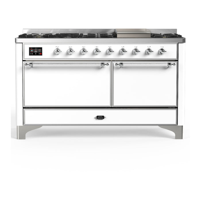 ILVE UM60F Majestic III 60 inch Dual Fuel Range with 9 Burners, Griddle (UM60FQNR3)