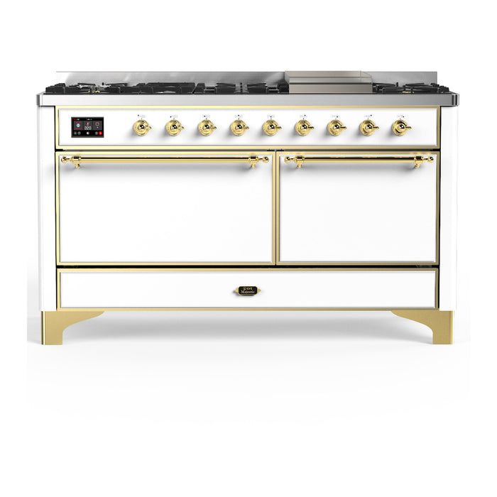 ILVE UM60F Majestic III 60 inch Dual Fuel Range with 9 Burners, Griddle (UM60FQNR3)