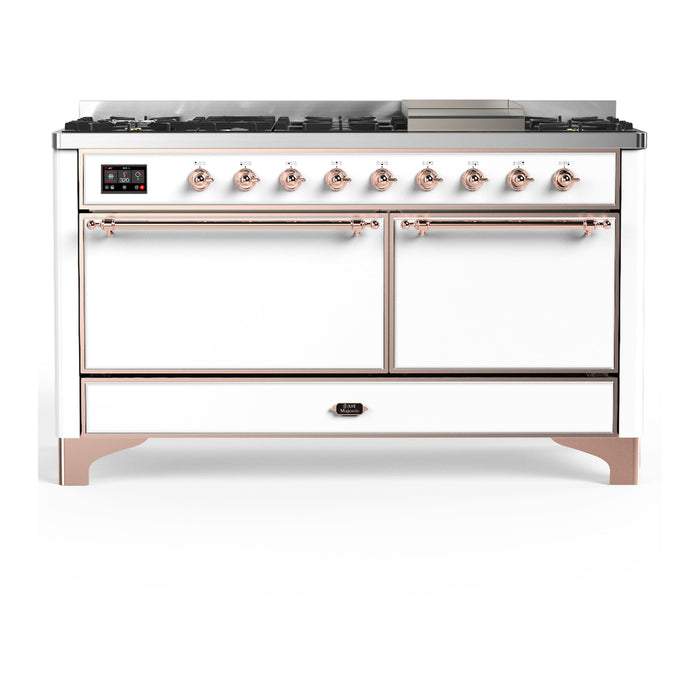 ILVE UM60F Majestic III 60 inch Dual Fuel Range with 9 Burners, Griddle (UM60FQNR3)