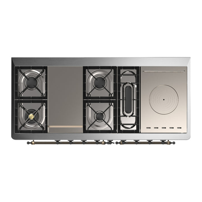 ILVE UM60FS Majestic III 60 inch Dual Fuel Range with 7 Burners, Griddle and French Top (UM60FSNR3)
