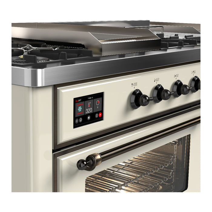 ILVE UM60FS Majestic III 60 inch Dual Fuel Range with 7 Burners, Griddle and French Top (UM60FSNR3)