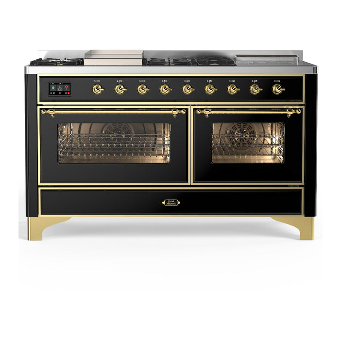 ILVE UM60FS Majestic III 60 inch Dual Fuel Range with 7 Burners, Griddle and French Top (UM60FSNR3)