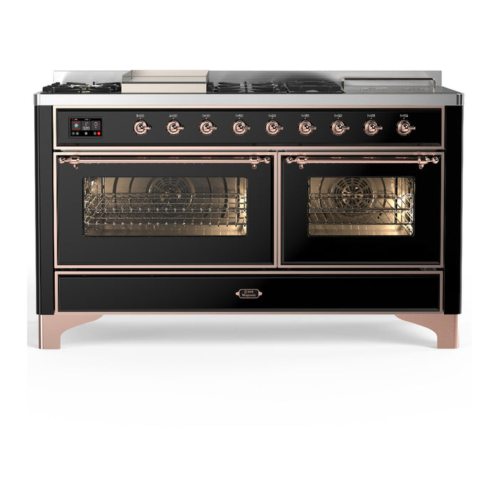 ILVE UM60FS Majestic III 60 inch Dual Fuel Range with 7 Burners, Griddle and French Top (UM60FSNR3)