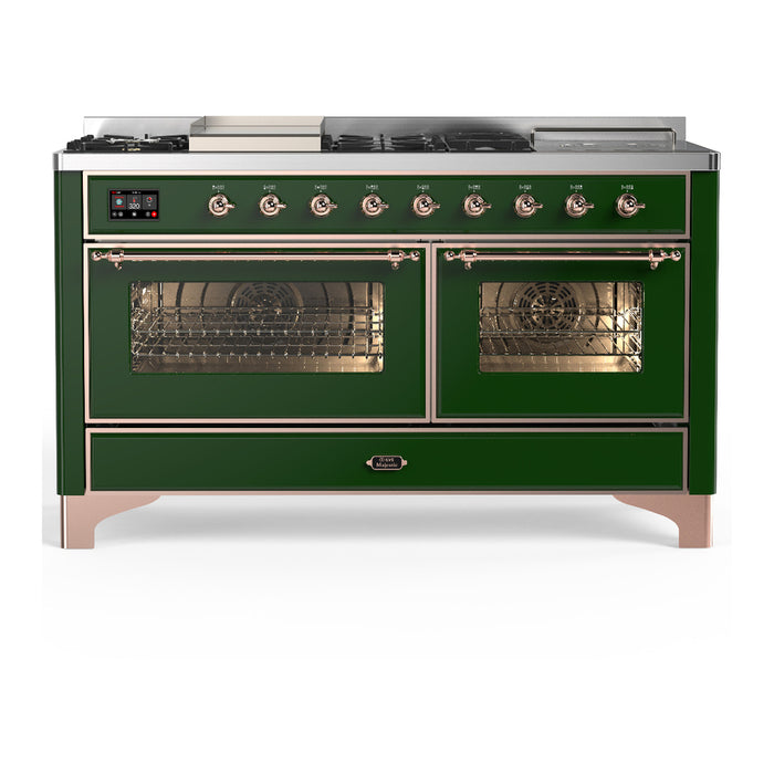 ILVE UM60FS Majestic III 60 inch Dual Fuel Range with 7 Burners, Griddle and French Top (UM60FSNR3)