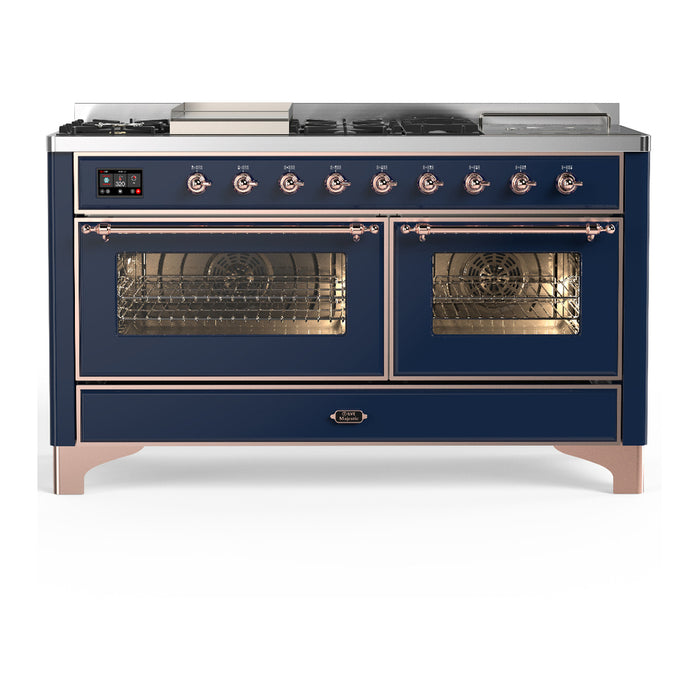 ILVE UM60FS Majestic III 60 inch Dual Fuel Range with 7 Burners, Griddle and French Top (UM60FSNR3)