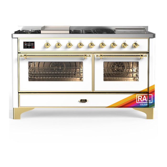 ILVE UM60FS Majestic III 60 inch Dual Fuel Range with 7 Burners, Griddle and French Top (UM60FSNR3)