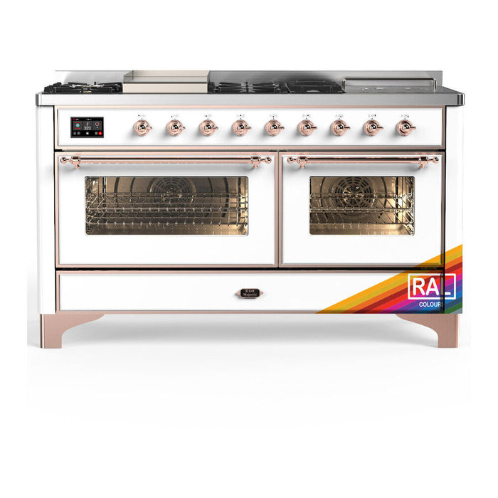 ILVE UM60FS Majestic III 60 inch Dual Fuel Range with 7 Burners, Griddle and French Top (UM60FSNR3)