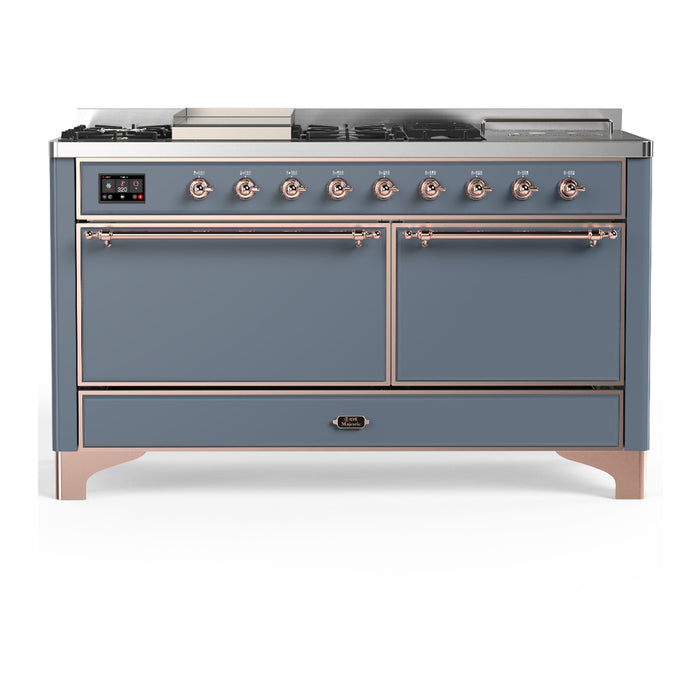 ILVE UM60FS Majestic III 60 inch Dual Fuel Range with 7 Burners, Griddle and French Top (UM60FSQNR3)
