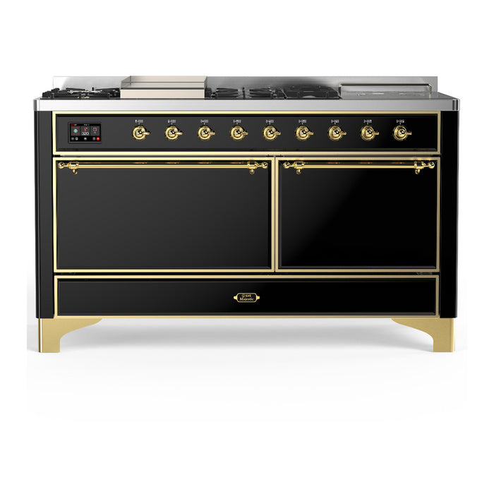 ILVE UM60FS Majestic III 60 inch Dual Fuel Range with 7 Burners, Griddle and French Top (UM60FSQNR3)