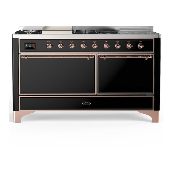 ILVE UM60FS Majestic III 60 inch Dual Fuel Range with 7 Burners, Griddle and French Top (UM60FSQNR3)