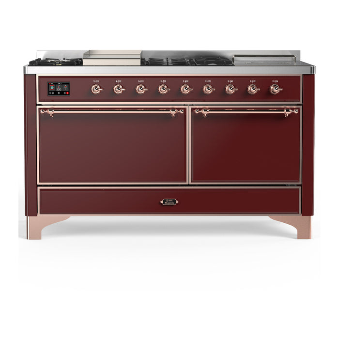 ILVE UM60FS Majestic III 60 inch Dual Fuel Range with 7 Burners, Griddle and French Top (UM60FSQNR3)