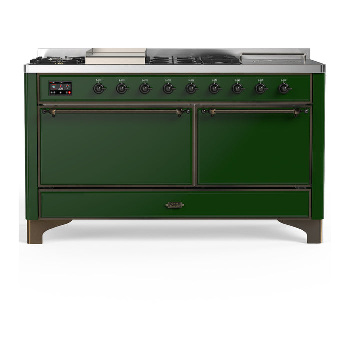 ILVE UM60FS Majestic III 60 inch Dual Fuel Range with 7 Burners, Griddle and French Top (UM60FSQNR3)