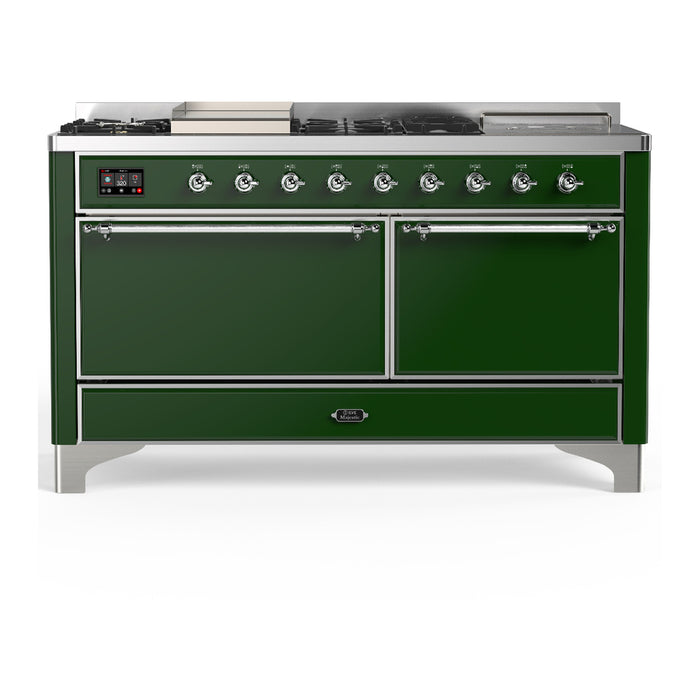 ILVE UM60FS Majestic III 60 inch Dual Fuel Range with 7 Burners, Griddle and French Top (UM60FSQNR3)