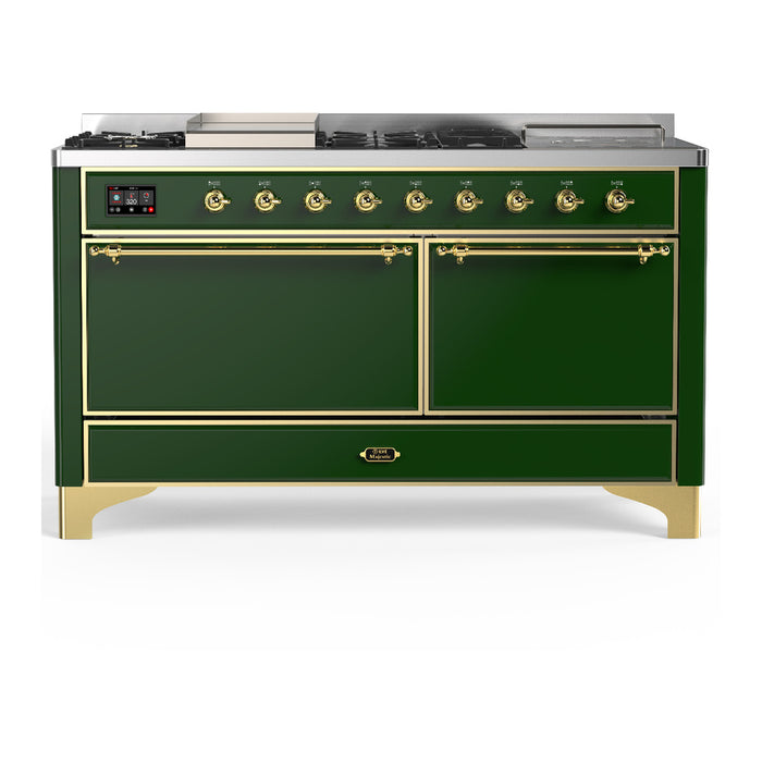 ILVE UM60FS Majestic III 60 inch Dual Fuel Range with 7 Burners, Griddle and French Top (UM60FSQNR3)