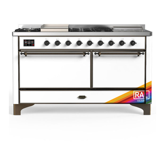 ILVE UM60FS Majestic III 60 inch Dual Fuel Range with 7 Burners, Griddle and French Top (UM60FSQNR3)