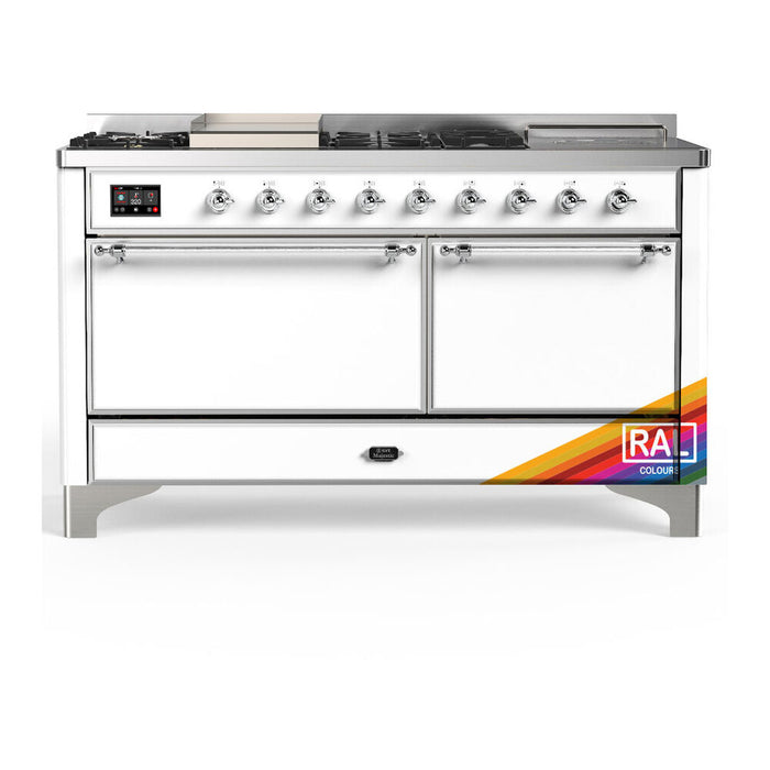 ILVE UM60FS Majestic III 60 inch Dual Fuel Range with 7 Burners, Griddle and French Top (UM60FSQNR3)