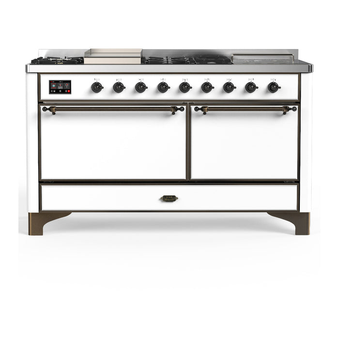 ILVE UM60FS Majestic III 60 inch Dual Fuel Range with 7 Burners, Griddle and French Top (UM60FSQNR3)