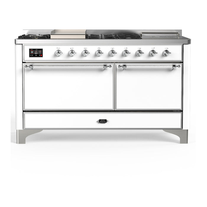 ILVE UM60FS Majestic III 60 inch Dual Fuel Range with 7 Burners, Griddle and French Top (UM60FSQNR3)