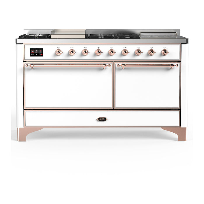 ILVE UM60FS Majestic III 60 inch Dual Fuel Range with 7 Burners, Griddle and French Top (UM60FSQNR3)