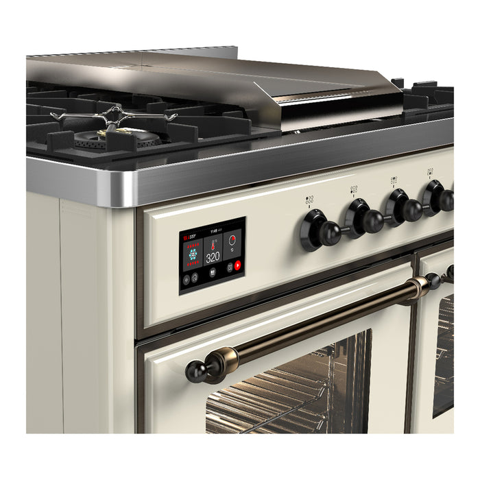 ILVE UMD40F Majestic III 40 inch Dual Fuel Range with 6 Burners, Griddle (UMD40FNR3)