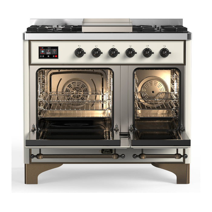 ILVE UMD40F Majestic III 40 inch Dual Fuel Range with 6 Burners, Griddle (UMD40FNR3)