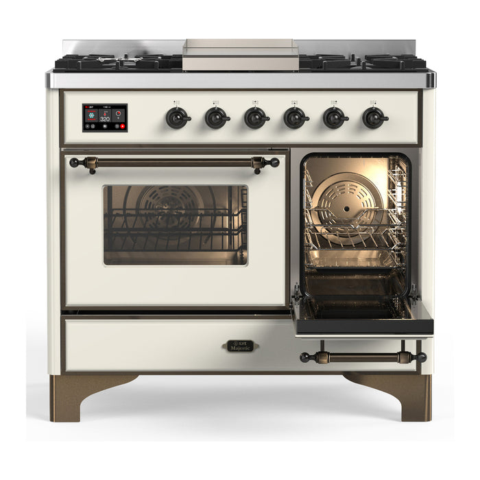 ILVE UMD40F Majestic III 40 inch Dual Fuel Range with 6 Burners, Griddle (UMD40FNR3)