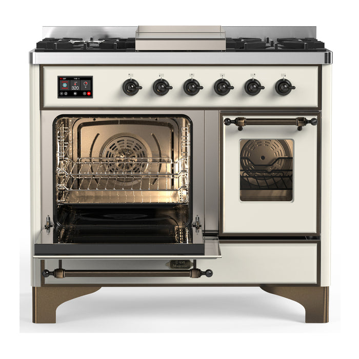 ILVE UMD40F Majestic III 40 inch Dual Fuel Range with 6 Burners, Griddle (UMD40FNR3)