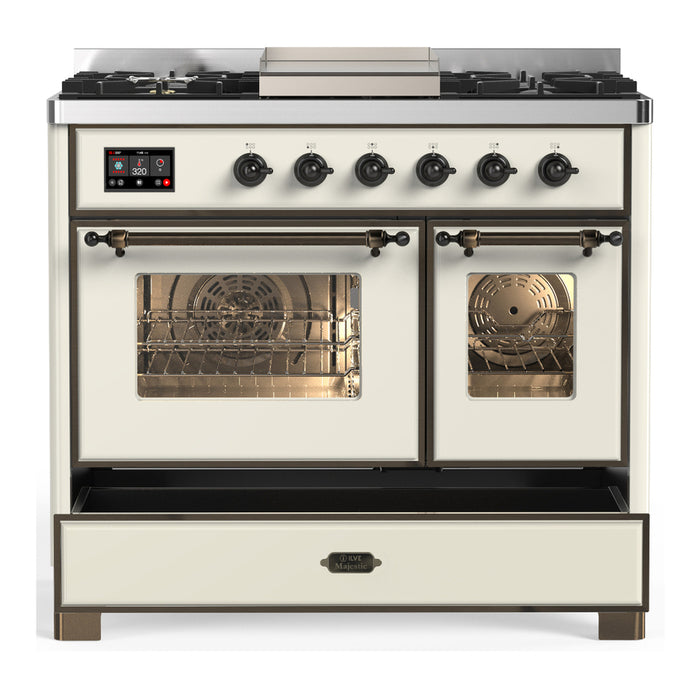 ILVE UMD40F Majestic III 40 inch Dual Fuel Range with 6 Burners, Griddle (UMD40FNR3)