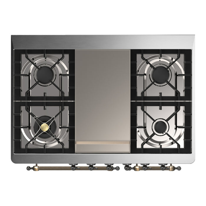 ILVE UMD40F Majestic III 40 inch Dual Fuel Range with 6 Burners, Griddle (UMD40FNR3)