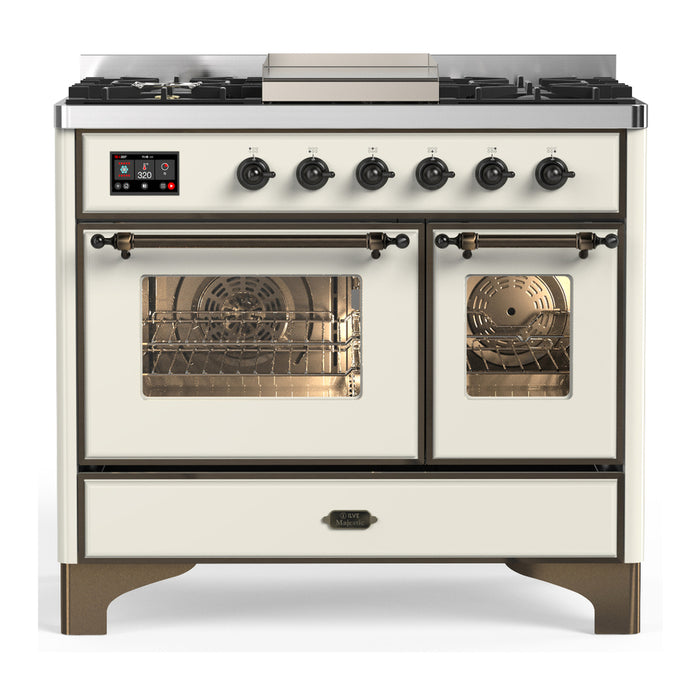 ILVE UMD40F Majestic III 40 inch Dual Fuel Range with 6 Burners, Griddle (UMD40FNR3)