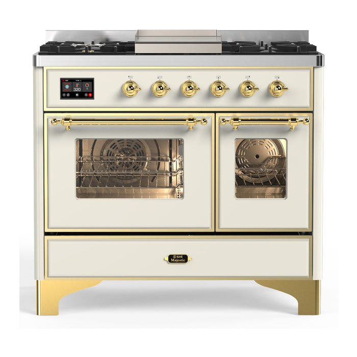ILVE UMD40F Majestic III 40 inch Dual Fuel Range with 6 Burners, Griddle (UMD40FNR3)