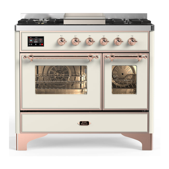 ILVE UMD40F Majestic III 40 inch Dual Fuel Range with 6 Burners, Griddle (UMD40FNR3)