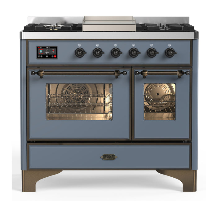 ILVE UMD40F Majestic III 40 inch Dual Fuel Range with 6 Burners, Griddle (UMD40FNR3)