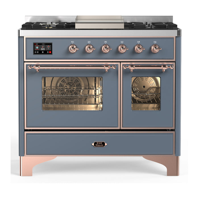 ILVE UMD40F Majestic III 40 inch Dual Fuel Range with 6 Burners, Griddle (UMD40FNR3)
