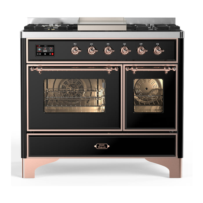 ILVE UMD40F Majestic III 40 inch Dual Fuel Range with 6 Burners, Griddle (UMD40FNR3)