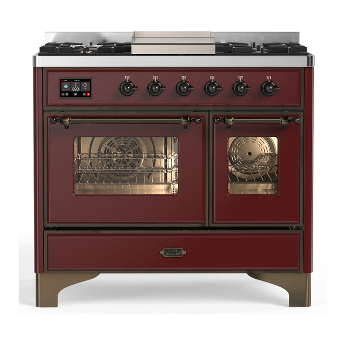 ILVE UMD40F Majestic III 40 inch Dual Fuel Range with 6 Burners, Griddle (UMD40FNR3)