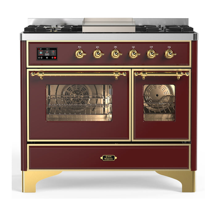 ILVE UMD40F Majestic III 40 inch Dual Fuel Range with 6 Burners, Griddle (UMD40FNR3)
