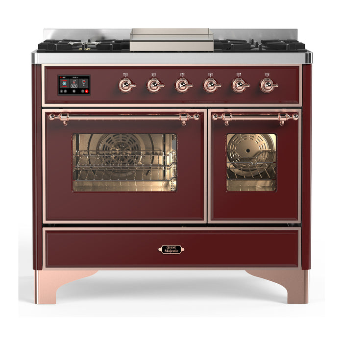 ILVE UMD40F Majestic III 40 inch Dual Fuel Range with 6 Burners, Griddle (UMD40FNR3)