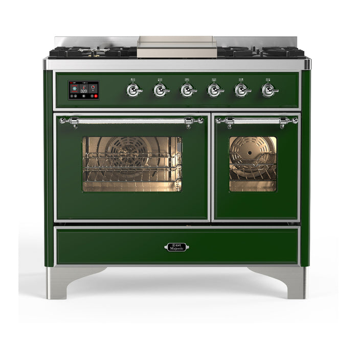 ILVE UMD40F Majestic III 40 inch Dual Fuel Range with 6 Burners, Griddle (UMD40FNR3)