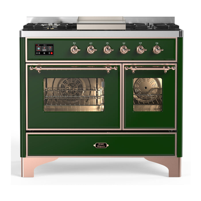 ILVE UMD40F Majestic III 40 inch Dual Fuel Range with 6 Burners, Griddle (UMD40FNR3)