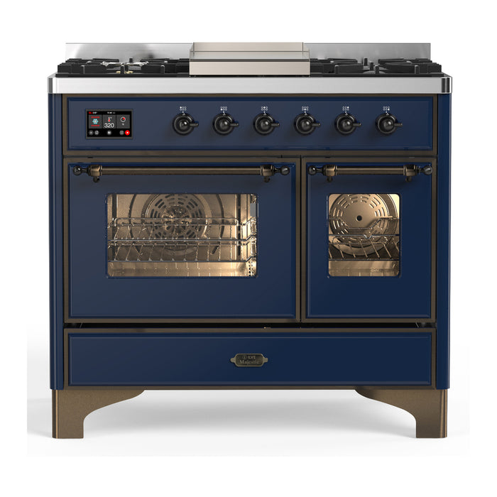 ILVE UMD40F Majestic III 40 inch Dual Fuel Range with 6 Burners, Griddle (UMD40FNR3)