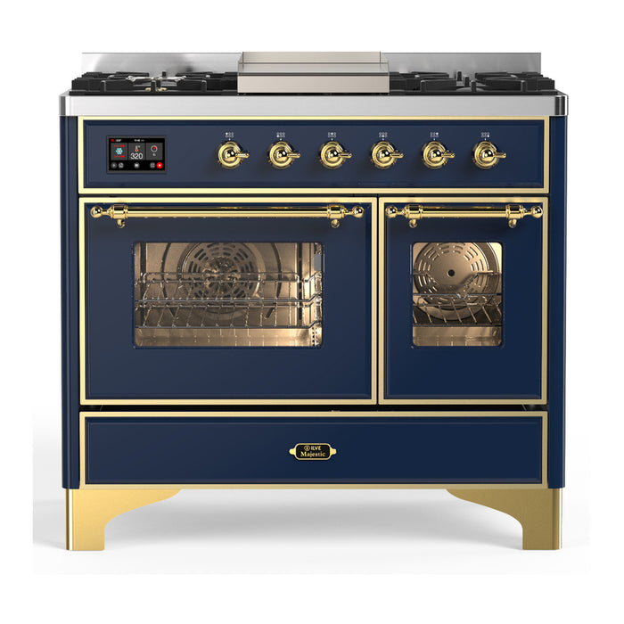 ILVE UMD40F Majestic III 40 inch Dual Fuel Range with 6 Burners, Griddle (UMD40FNR3)